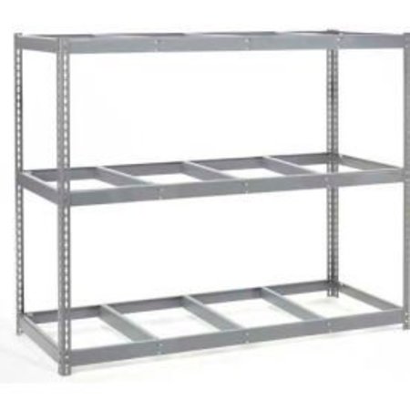 GLOBAL EQUIPMENT Wide Span Rack 96Wx24Dx60H, 3 Shelves No Deck 800 Lb Cap. Per Level, Gray 716622